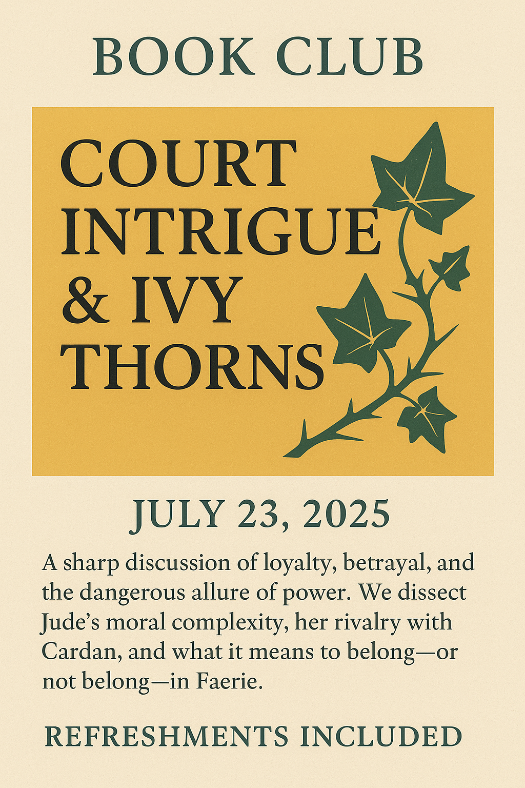 Invite to the Cruel Prince event